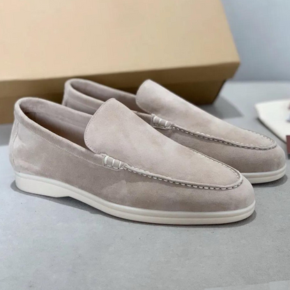 Men's Suede Slip-On Loafers with Rubber Sole