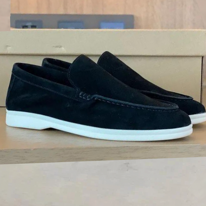 Men's Suede Slip-On Loafers with Rubber Sole