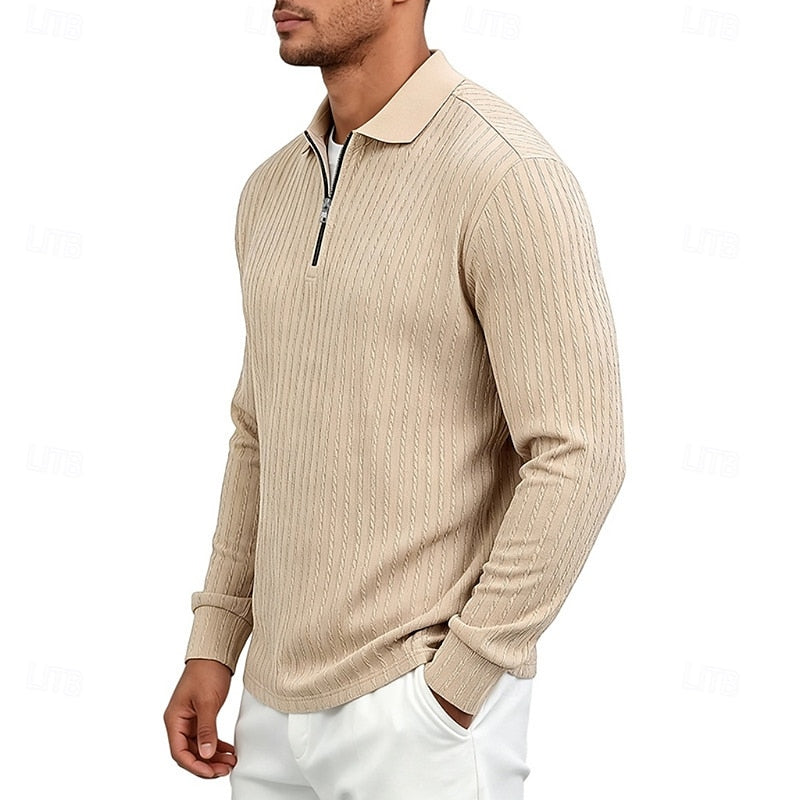 Rhett | Textured Quarter-Zip Polo Shirt 2
