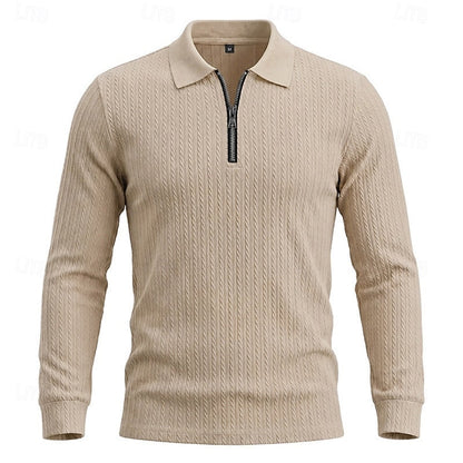 Rhett | Textured Quarter-Zip Polo Shirt 4