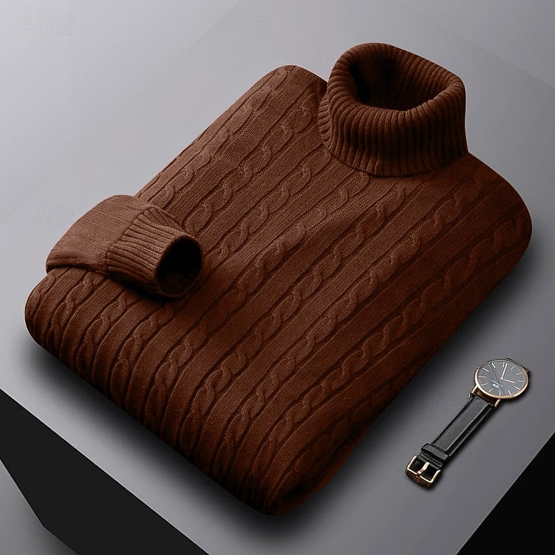 Rhys | Cable Knit Turtleneck Sweater 10