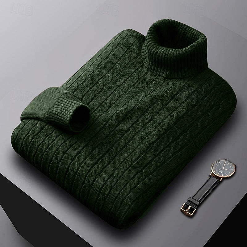 Rhys | Cable Knit Turtleneck Sweater 12