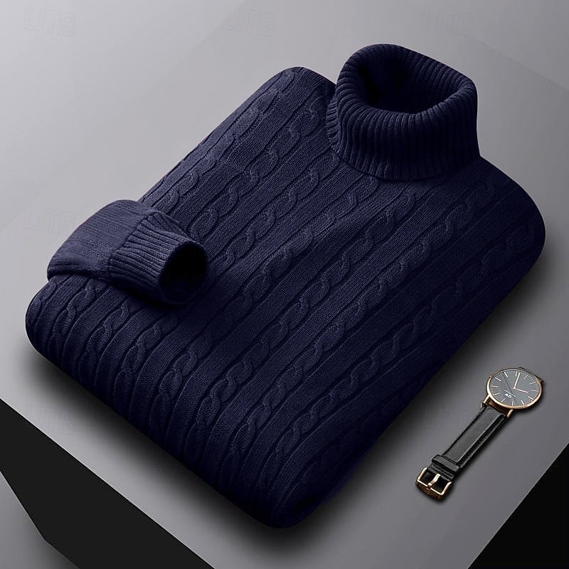 Rhys | Cable Knit Turtleneck Sweater 7