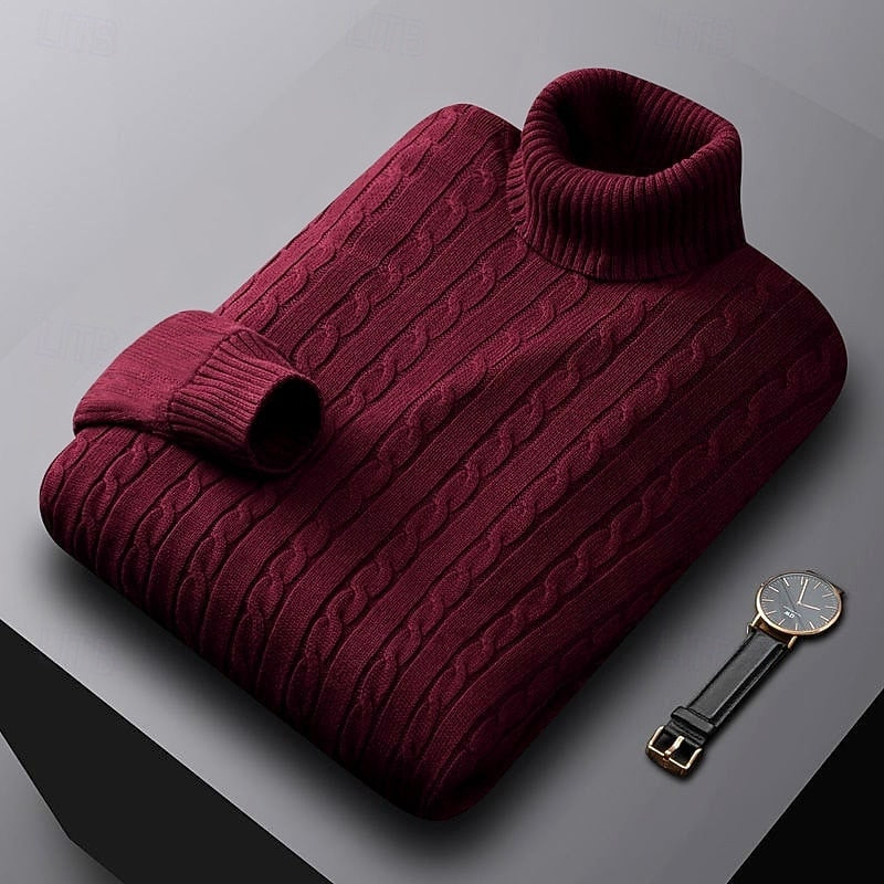 Rhys | Cable Knit Turtleneck Sweater 9
