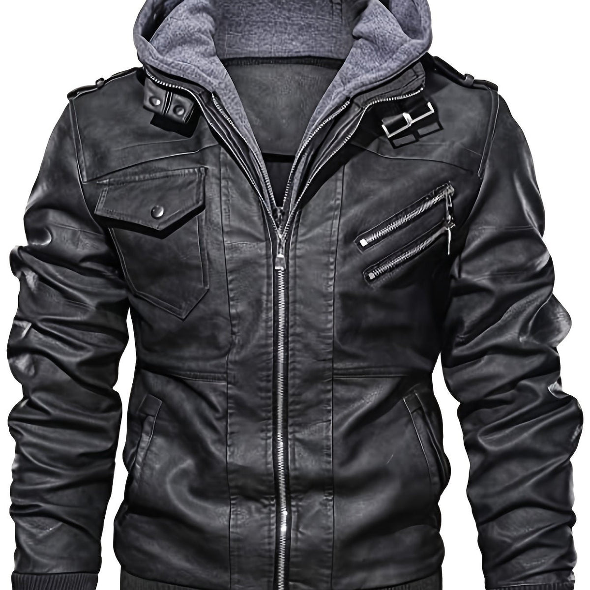 Roderick | Rugged Hooded Biker Jacket 0