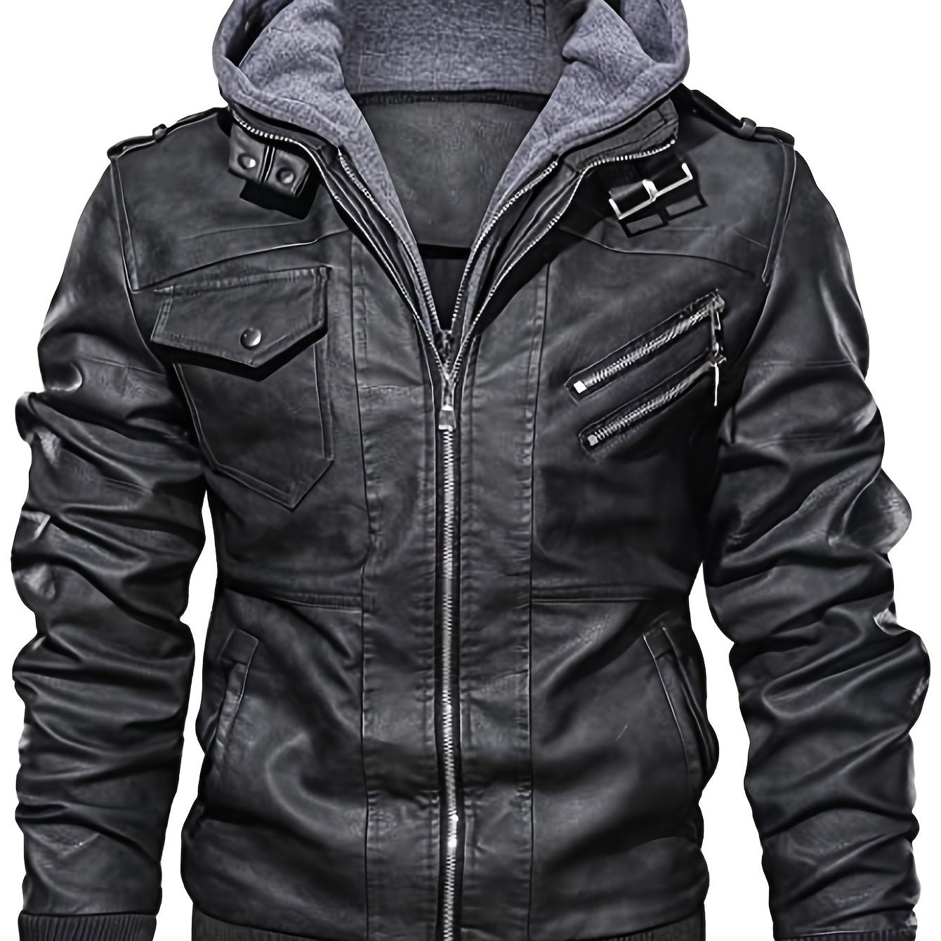 Roderick | Rugged Hooded Biker Jacket 0