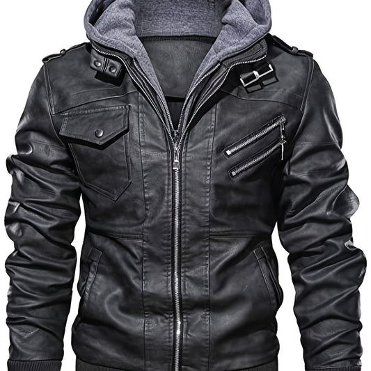 Roderick | Rugged Hooded Biker Jacket 0