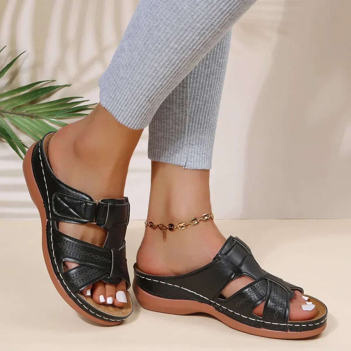 Women's Wedge Sandals with Adjustable Straps