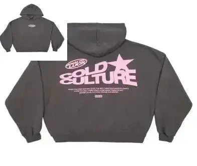Women's Oversized Hoodie – Back Graphic Print, Ribbed Trim