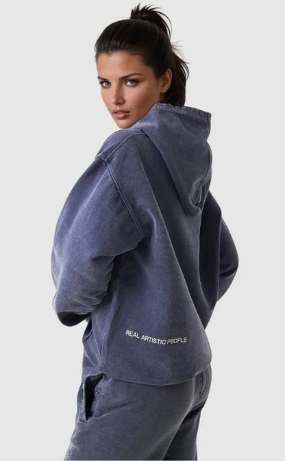 Women's Hoodie – Rhinestone Graphic, Relaxed Fit