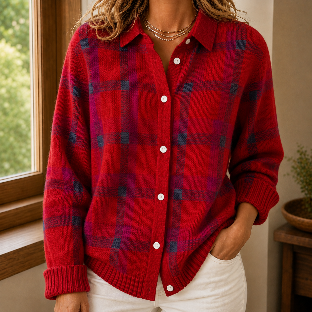 Sabina Plaid Sweater 3