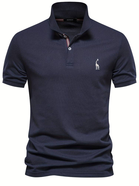 Men's Short Sleeve Polo Shirt with Contrast Placket