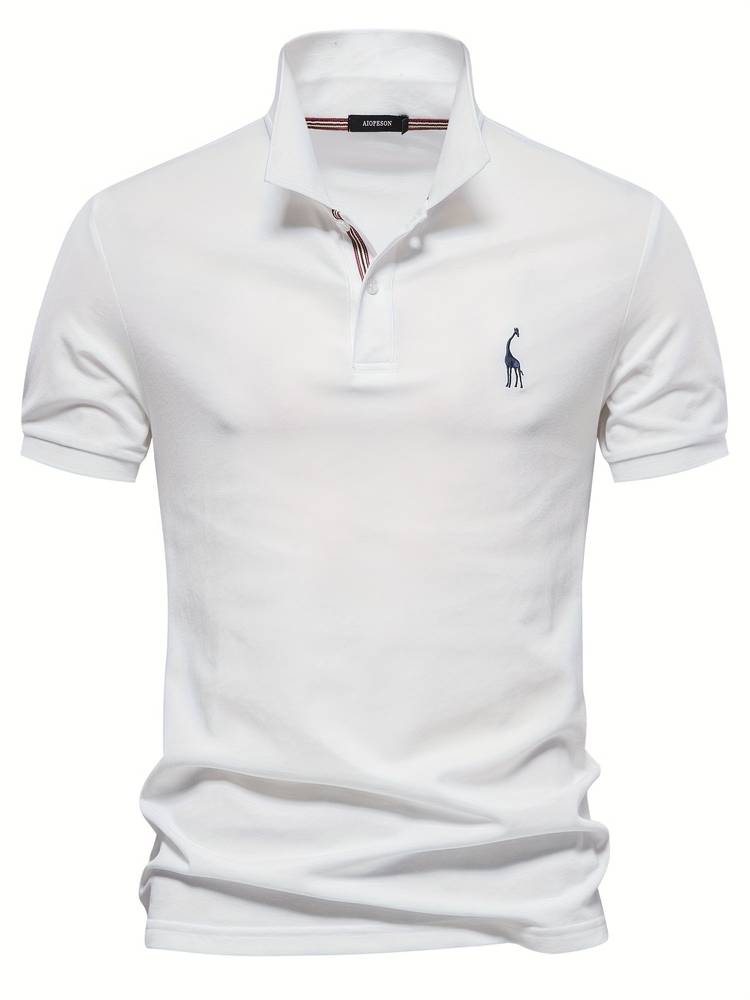 Men's Short Sleeve Polo Shirt with Contrast Placket