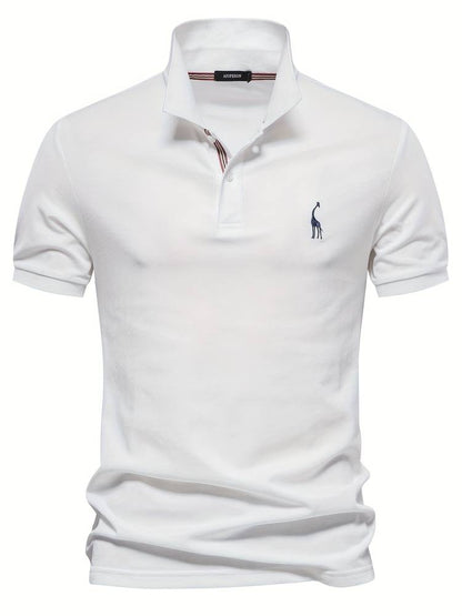 Men's Short Sleeve Polo Shirt with Contrast Placket