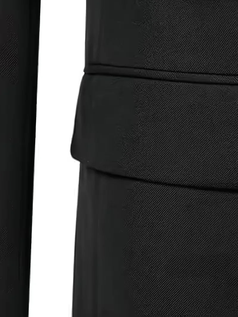 Slim Fit Double-Breasted Three-Piece Suit Set with Waistcoat for Men 7