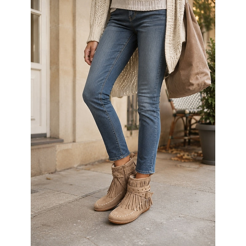 Susannah | Fringe Moccasin Ankle Boots 1