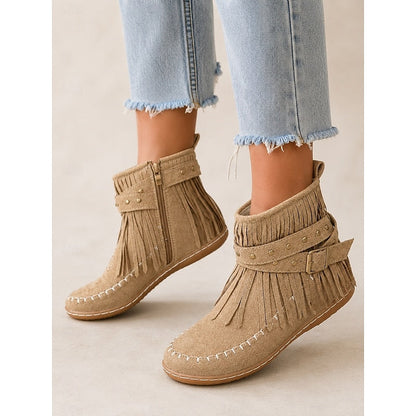Susannah | Fringe Moccasin Ankle Boots 6