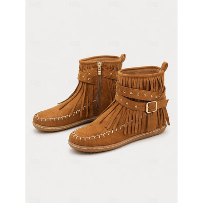 Susannah | Fringe Moccasin Ankle Boots 8