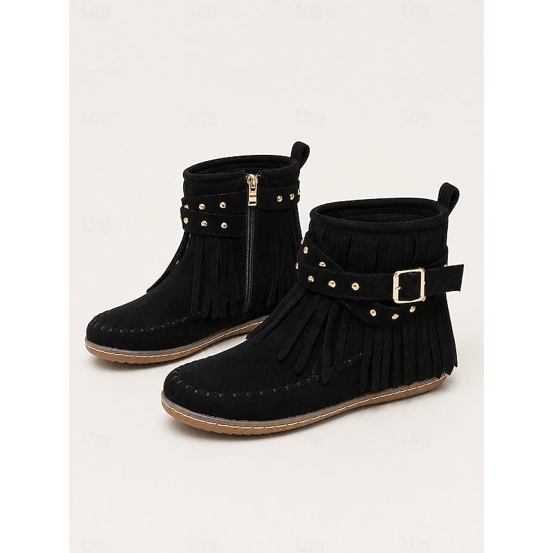Susannah | Fringe Moccasin Ankle Boots 9