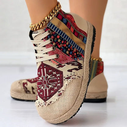 Talia | Boho Patterned High-Top Sneakers 0