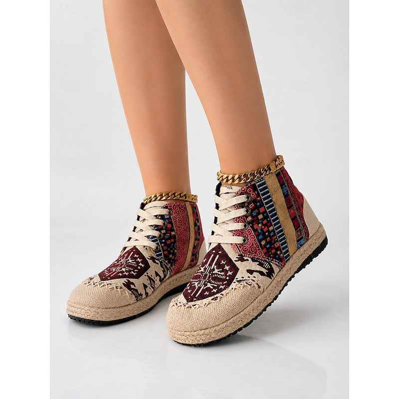 Talia | Boho Patterned High-Top Sneakers 1