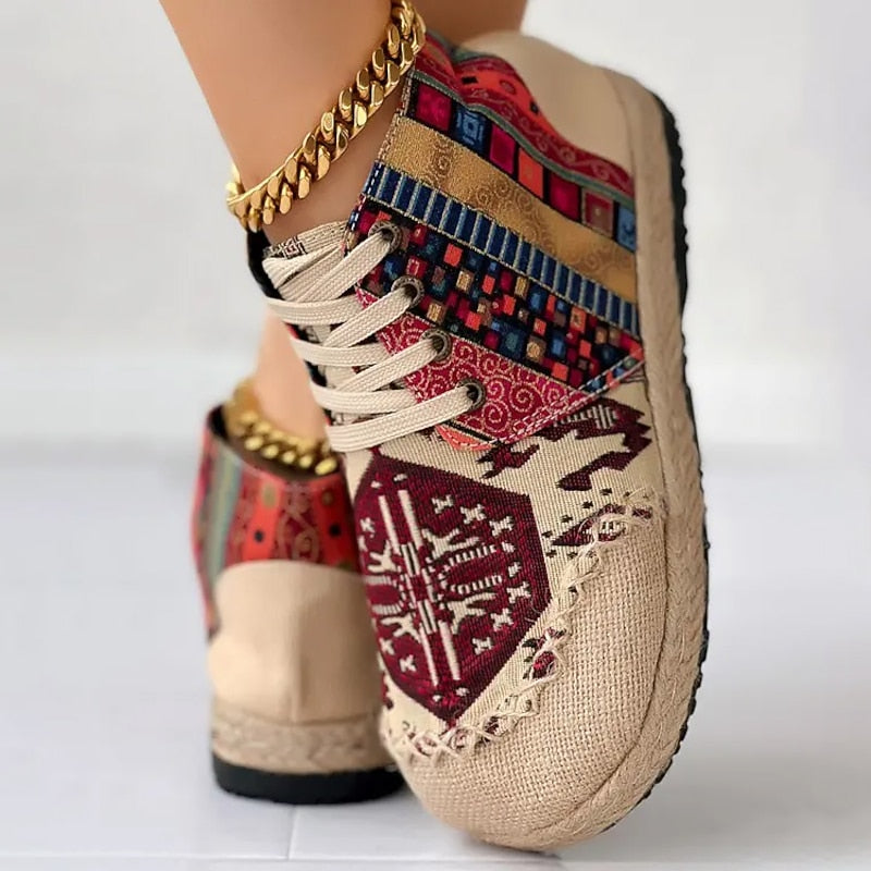 Talia | Boho Patterned High-Top Sneakers 2