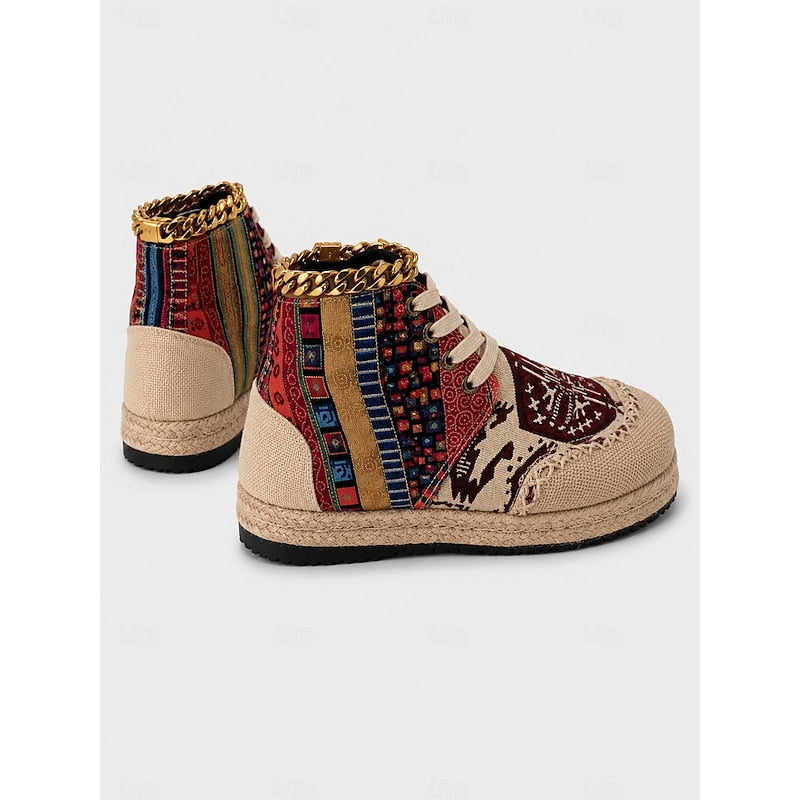 Talia | Boho Patterned High-Top Sneakers 4