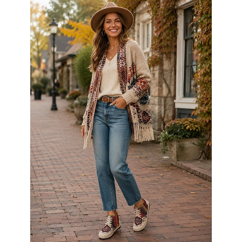 Talia | Boho Patterned High-Top Sneakers 7
