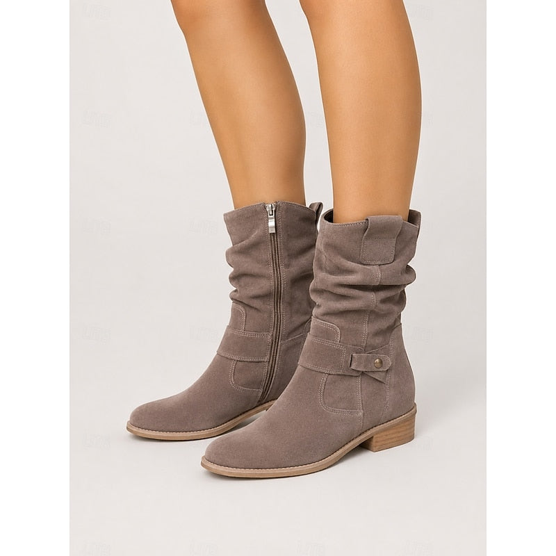 Tessa | Slouchy Buckle Ankle Boots 10