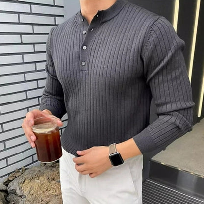 Theo | Ribbed Henley Sweater 2