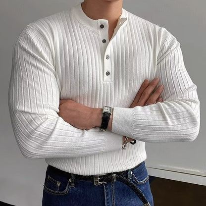 Theo | Ribbed Henley Sweater 3