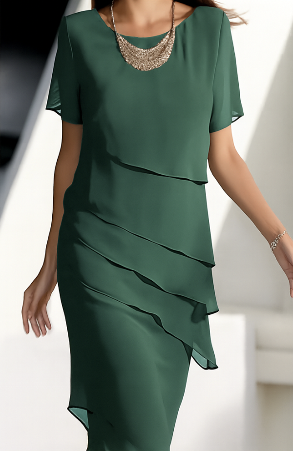 Theresa | Women's Short Sleeve Tiered Midi Dress 3