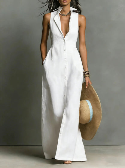 Valeria Elegant Lapel Shirt Dress 4