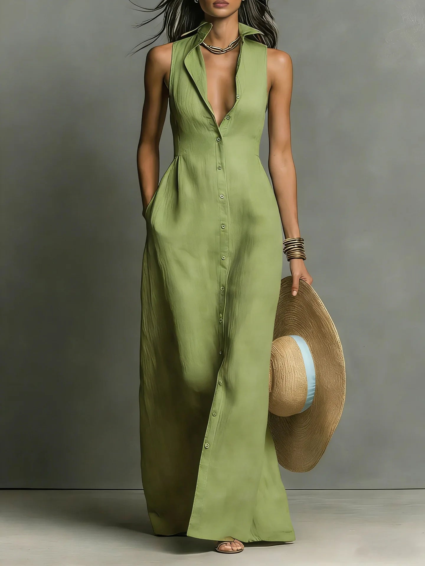 Valeria Elegant Lapel Shirt Dress 5