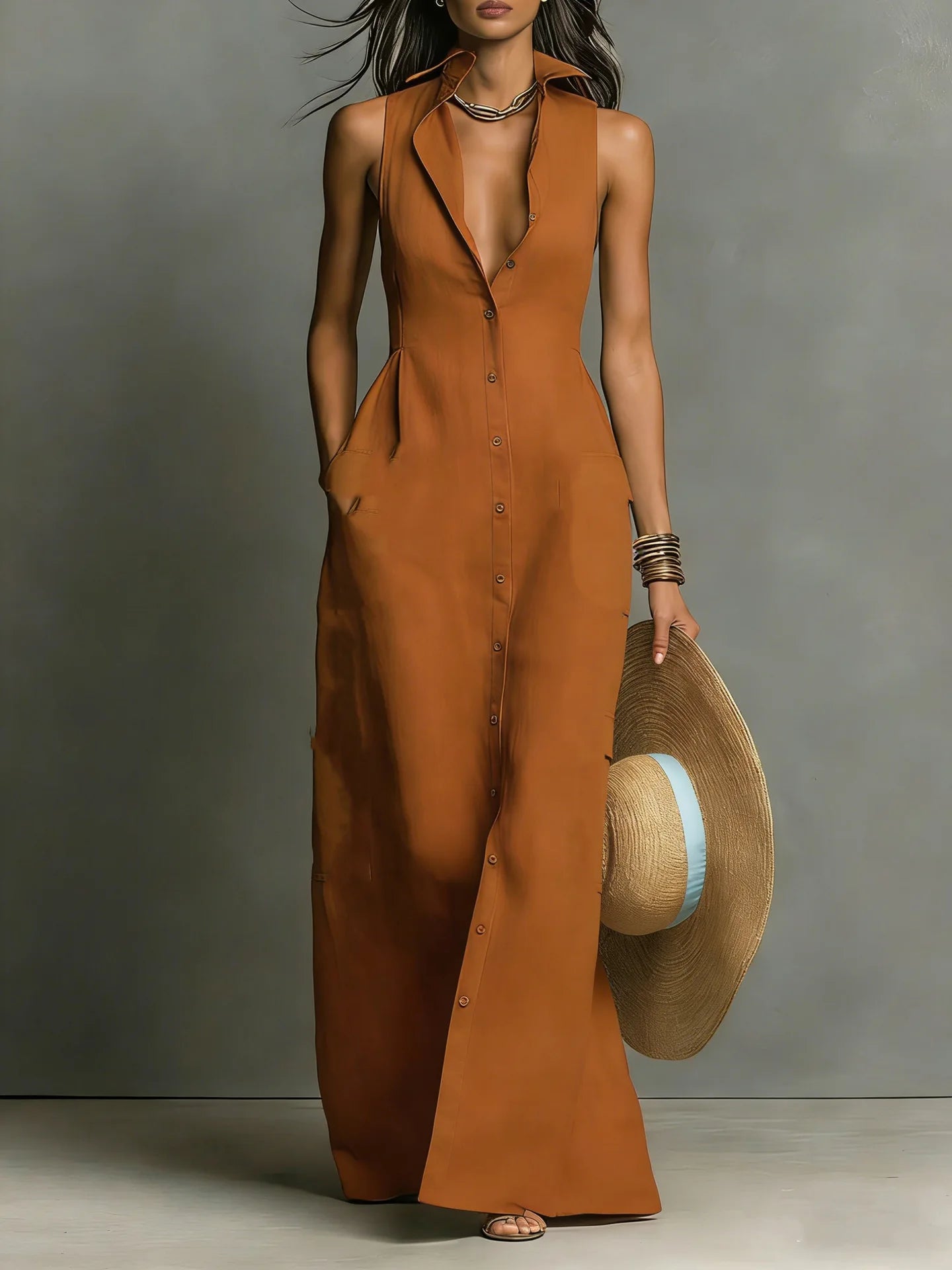 Valeria Elegant Lapel Shirt Dress 6