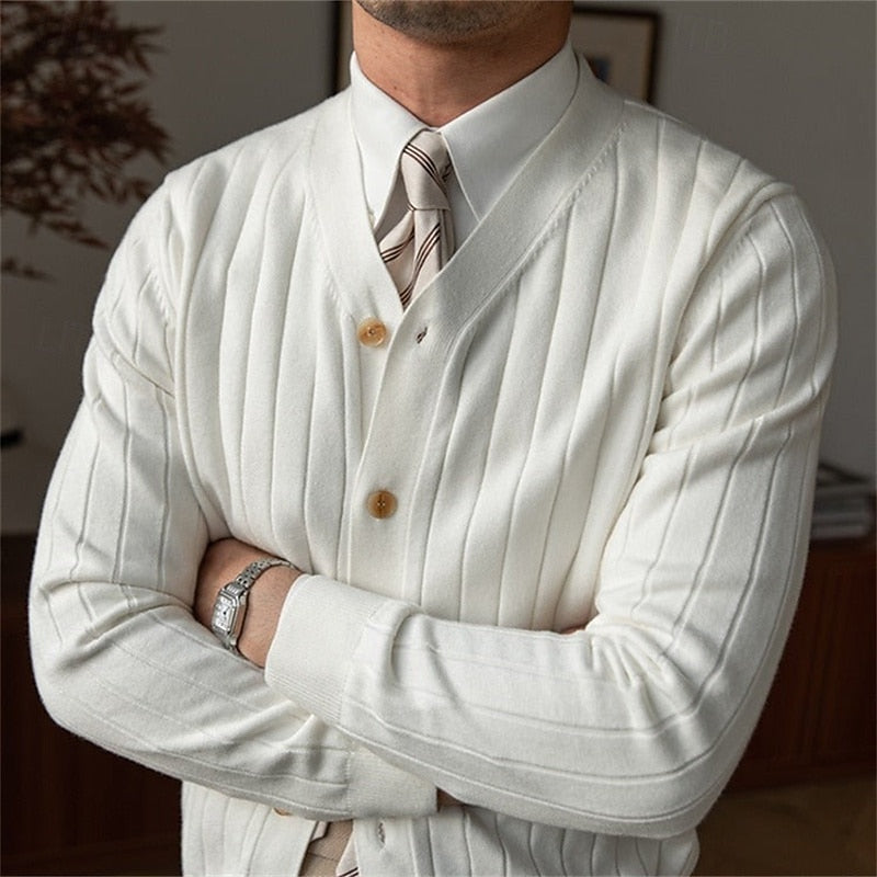 Vincent | Ribbed V-Neck Button Cardigan 3
