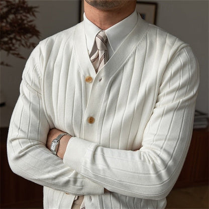 Vincent | Ribbed V-Neck Button Cardigan 3