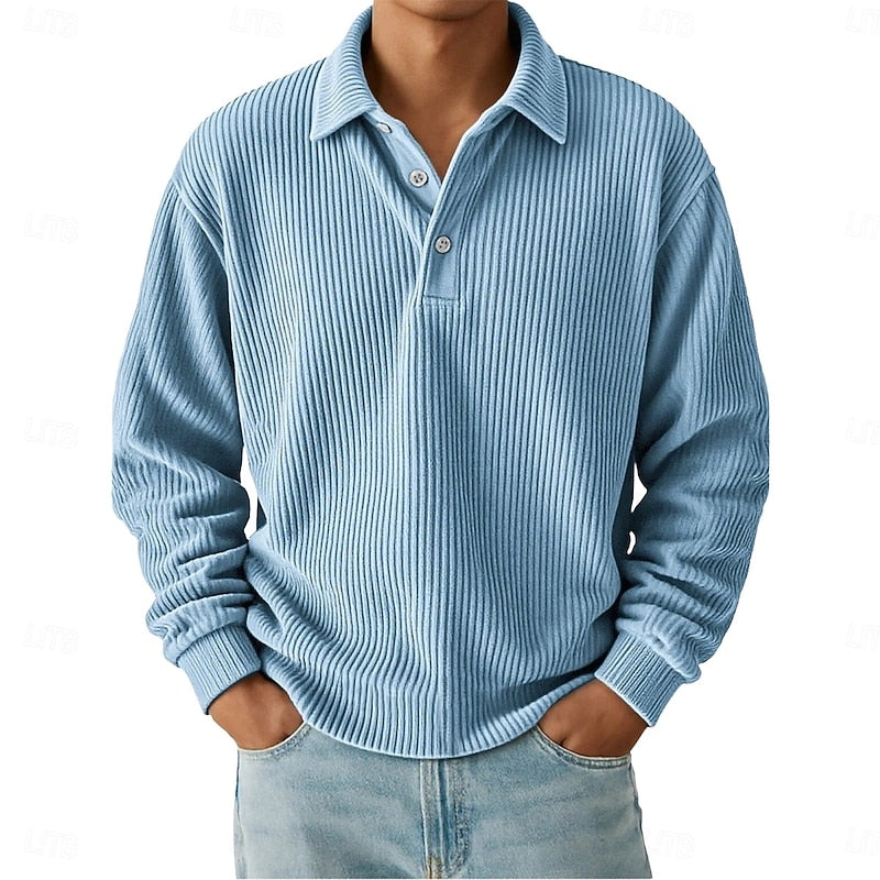 Wallace | Textured Long-Sleeve Polo Shirt 4