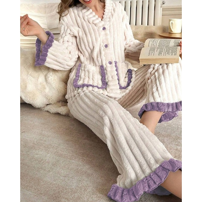 Winifred | Cozy Ruffle-Trim Two-Piece Set 0