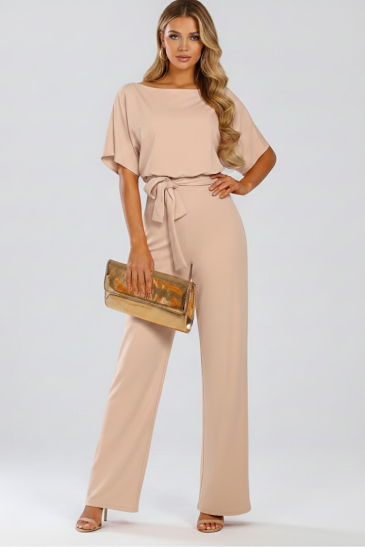 Women’s Jumpsuit with Belt and Wide Legs 0
