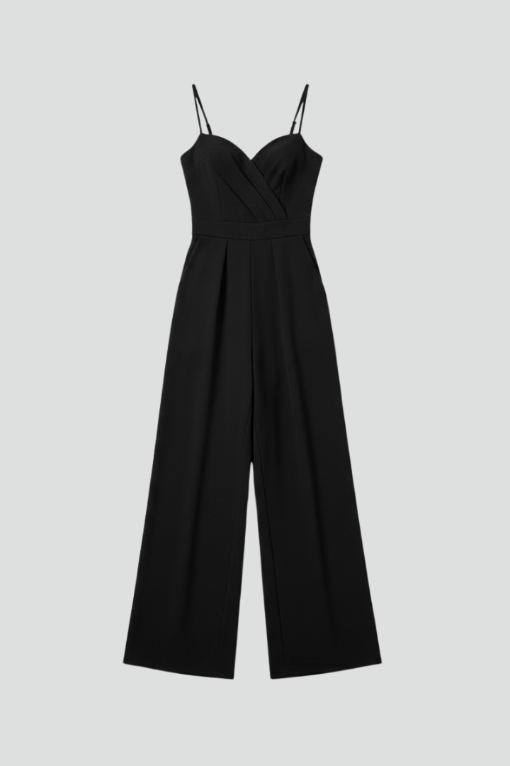 Women’s Jumpsuit with V Neckline and Wide Legs 1