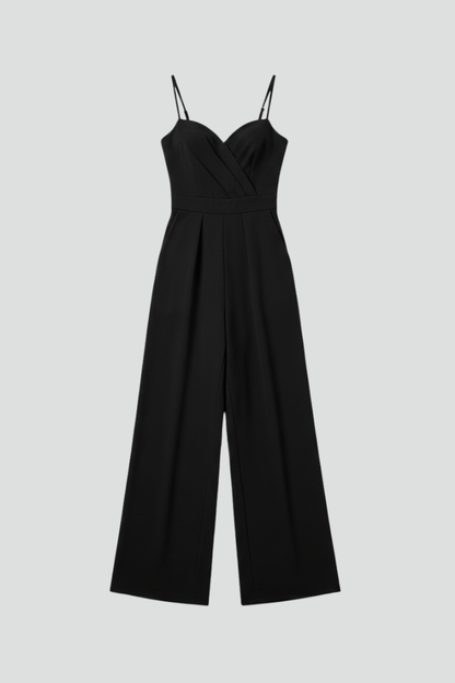 Women’s Jumpsuit with V Neckline and Wide Legs 1