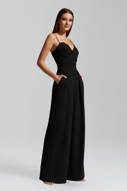Women’s Jumpsuit with V Neckline and Wide Legs 2