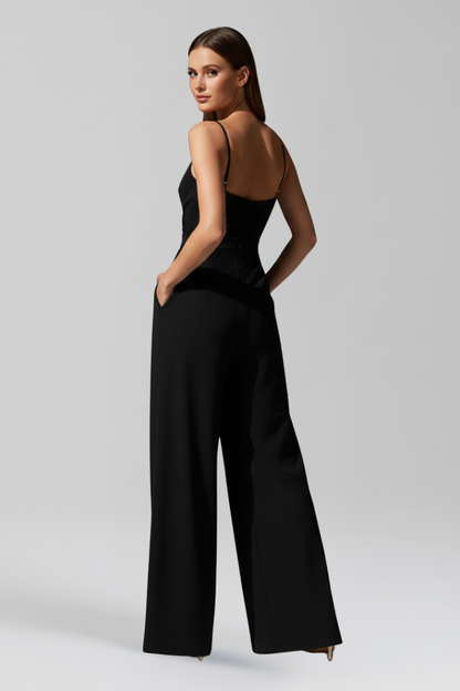 Women’s Jumpsuit with V Neckline and Wide Legs 3