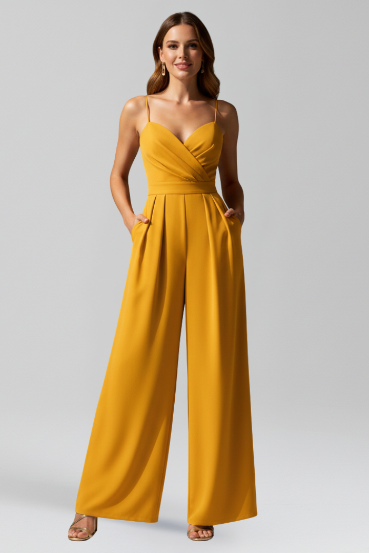 Women’s Jumpsuit with V Neckline and Wide Legs 5