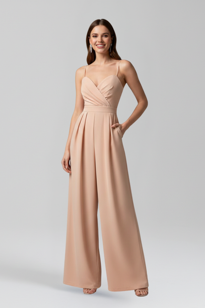 Women’s Jumpsuit with V Neckline and Wide Legs 6