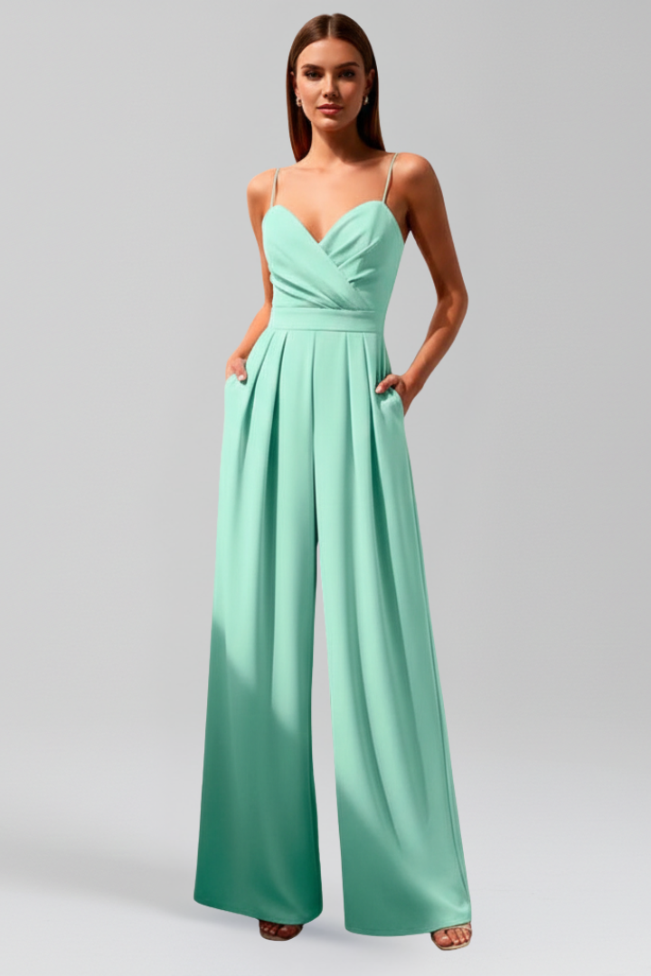 Women’s Jumpsuit with V Neckline and Wide Legs 7
