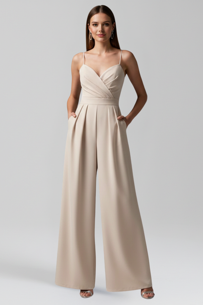 Women’s Jumpsuit with V Neckline and Wide Legs 8