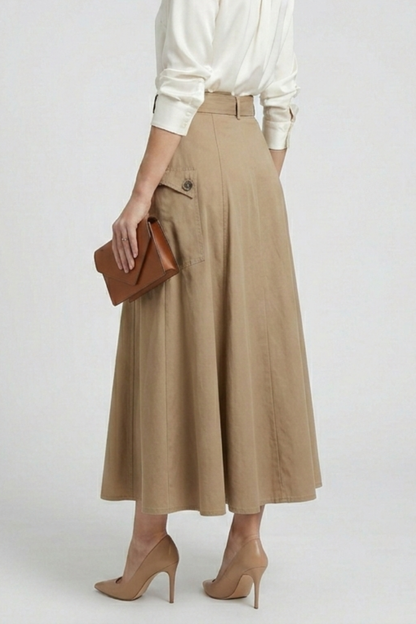 Women’s Maxi Skirt with Side Pockets and High Slit 4