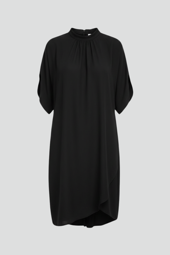 Women’s Mini Dress with Mock Neck and Slit Sleeves 1